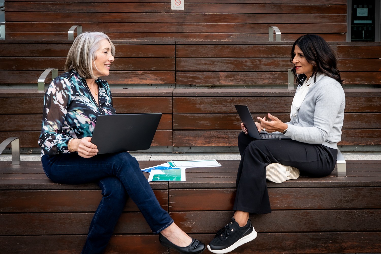 Ana and Sudeep sitting in lecture hall